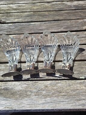 Four Vintage Clear Glass Curtain/drapery Tie Backs. Elegant